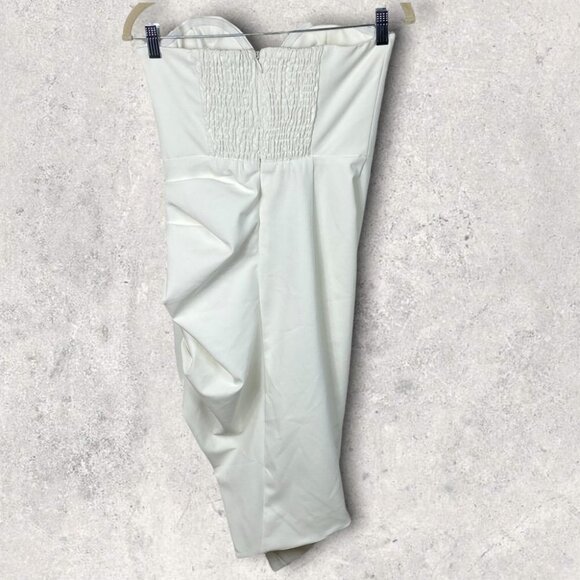 NWT Lavish Alice Bustier Corset Cocktail Dress White Size 6 Midi Asymmetrical - Picture 7 of 10